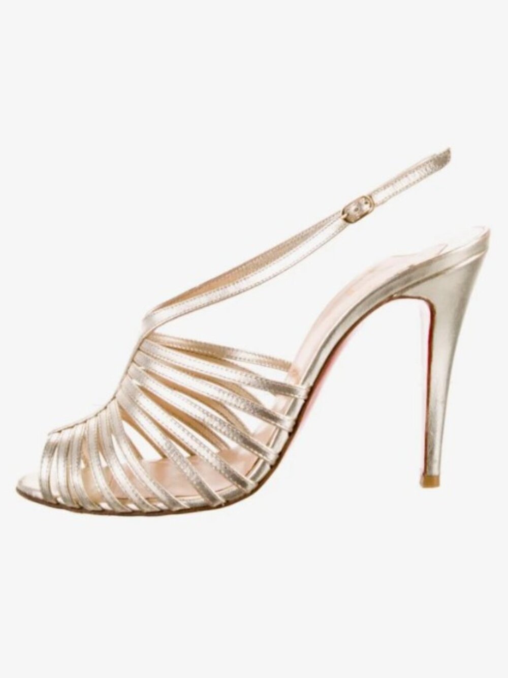 Christian Louboutin Gold Leather Slingback Sandals 9